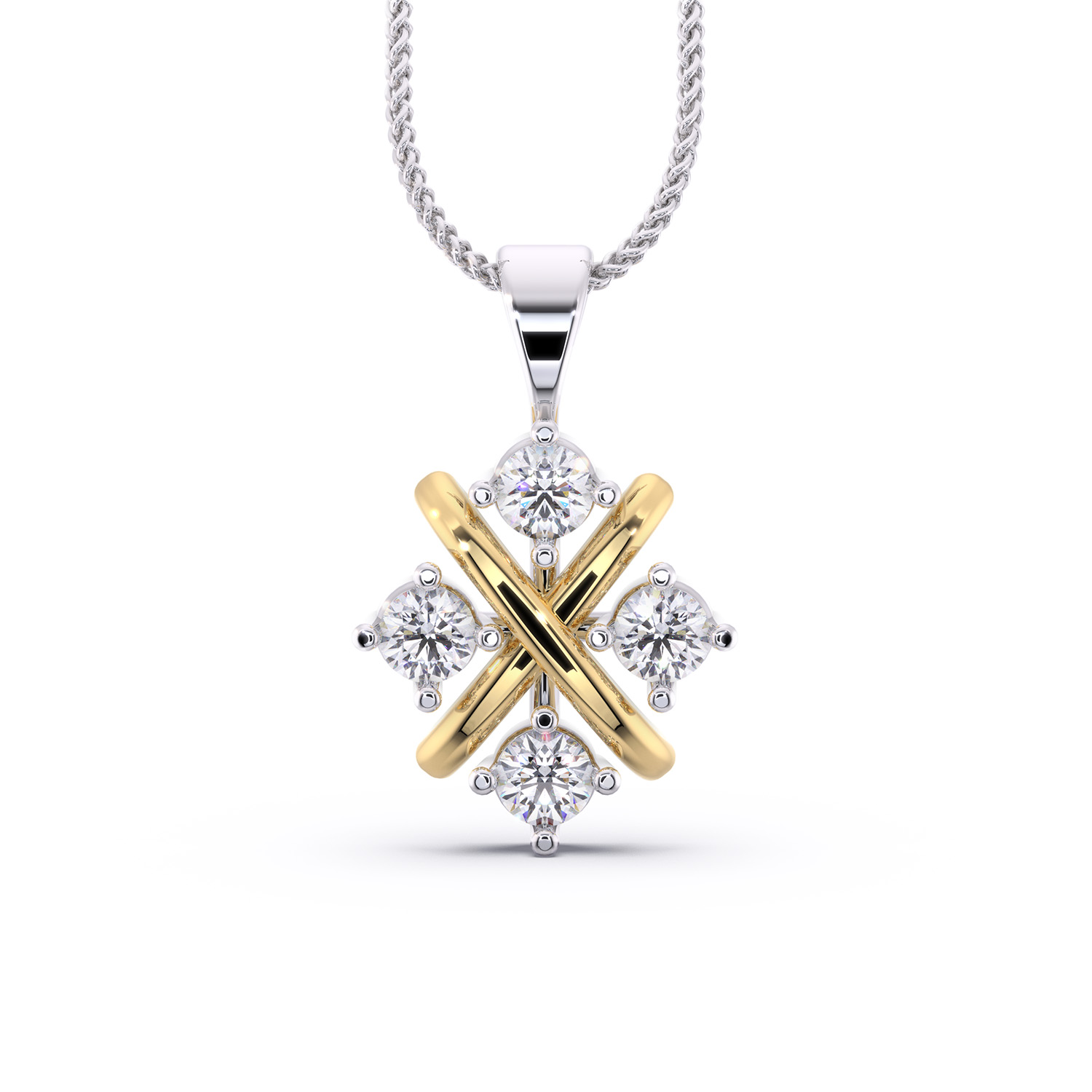 Pandantiv din aur 18K - 0.20ct - Cruxia