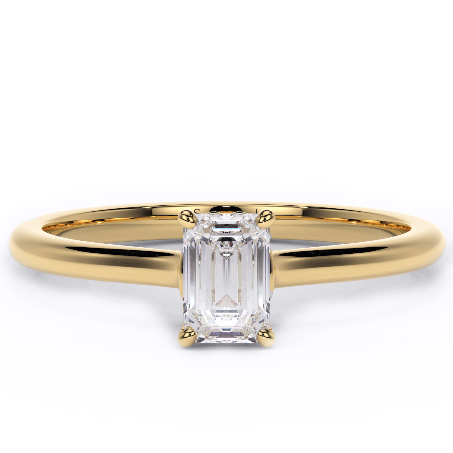inel logodna aur cu diamante lab grown emerald cut lcmh63em gl3