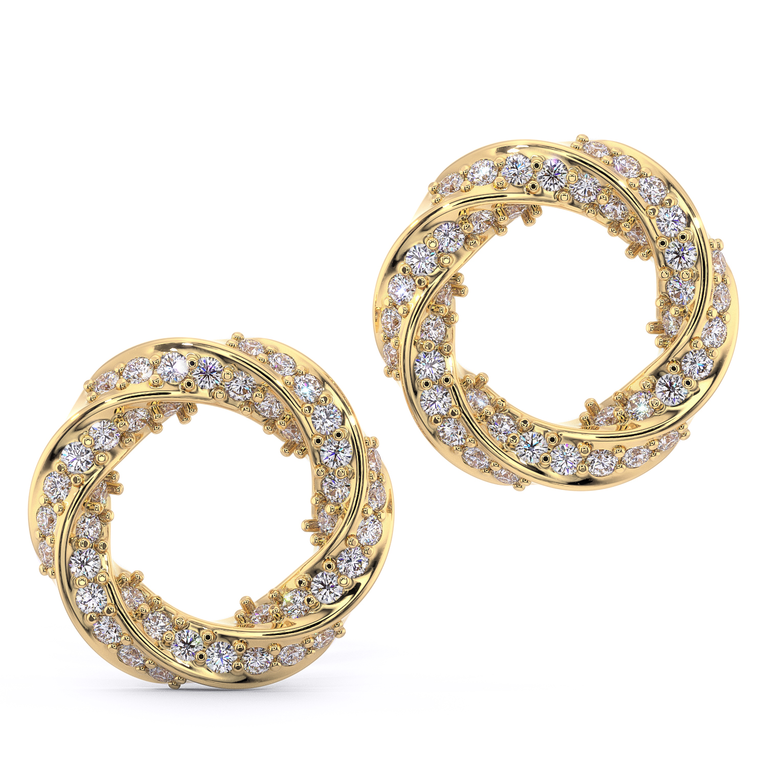 Cercei din aur - 0.35ct - Twist