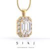 Pandantiv Emerald Cut Din Aur Cu Diamante Naturale Diamante Lab Grown Lcmh50p gl thumb