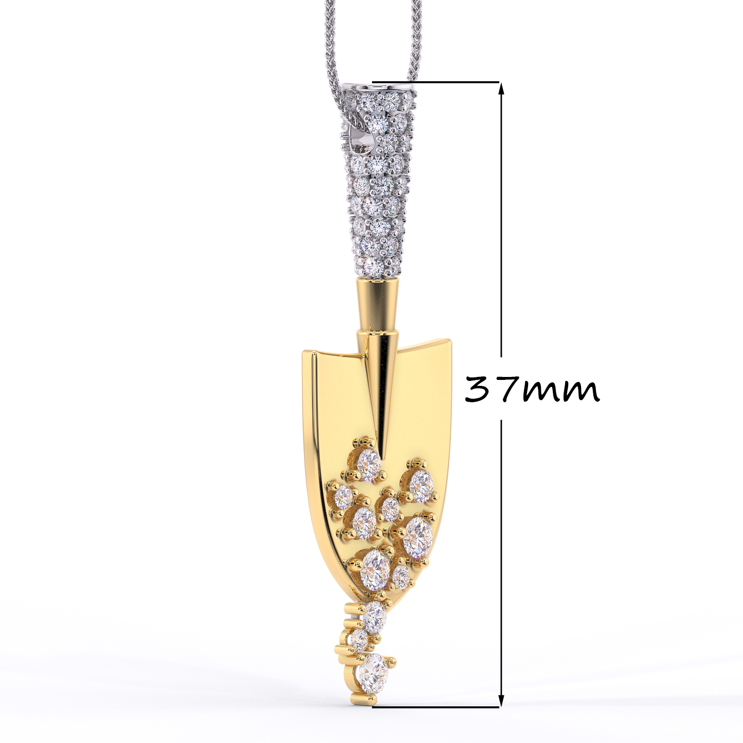 Pandantiv Lopata Din Aur Cu Diamante Naturale Diamante Crescute In Laborator Lcmh183gl2