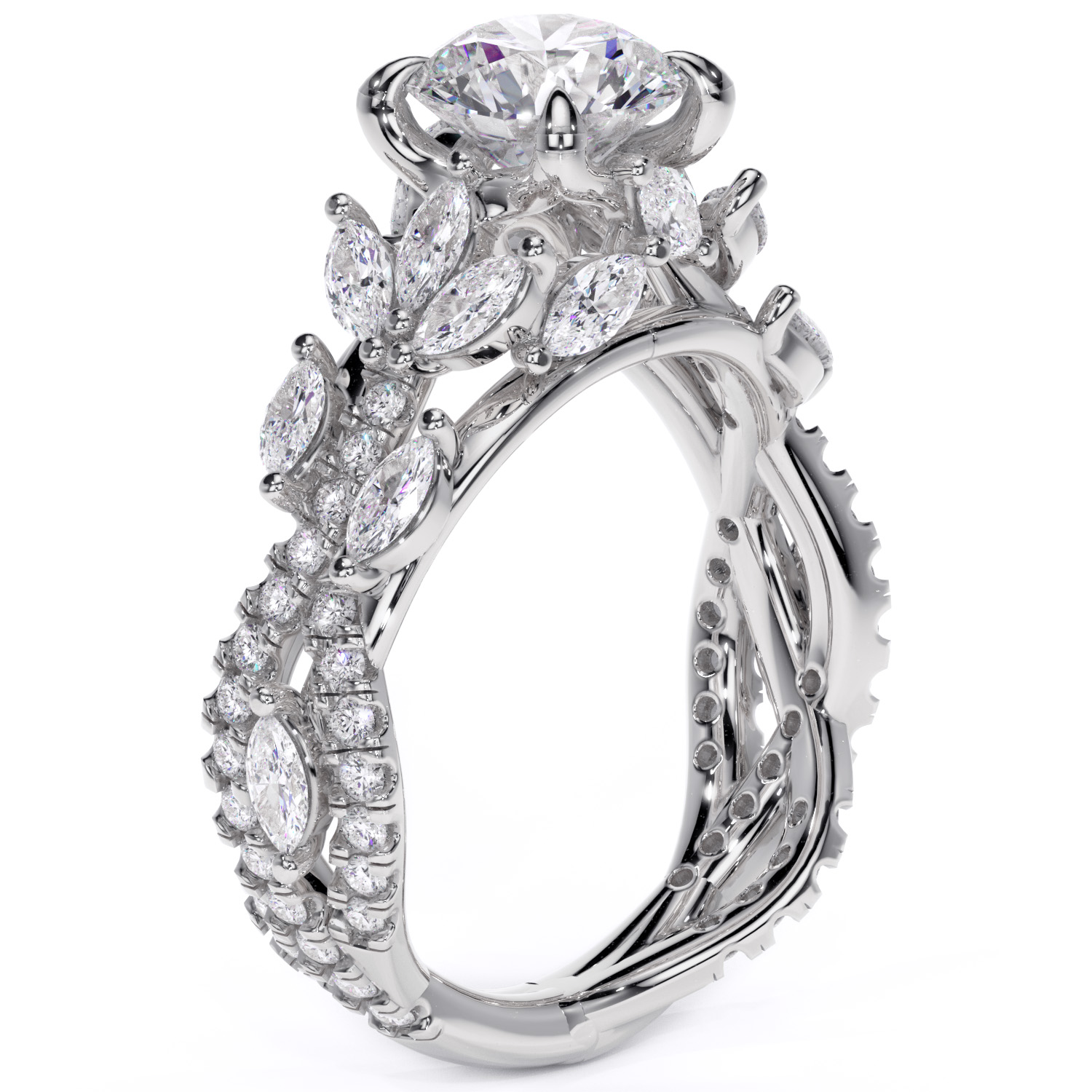 inel din aur cu diamante lab grown marquise cut diamante naturale lcmh196 al2