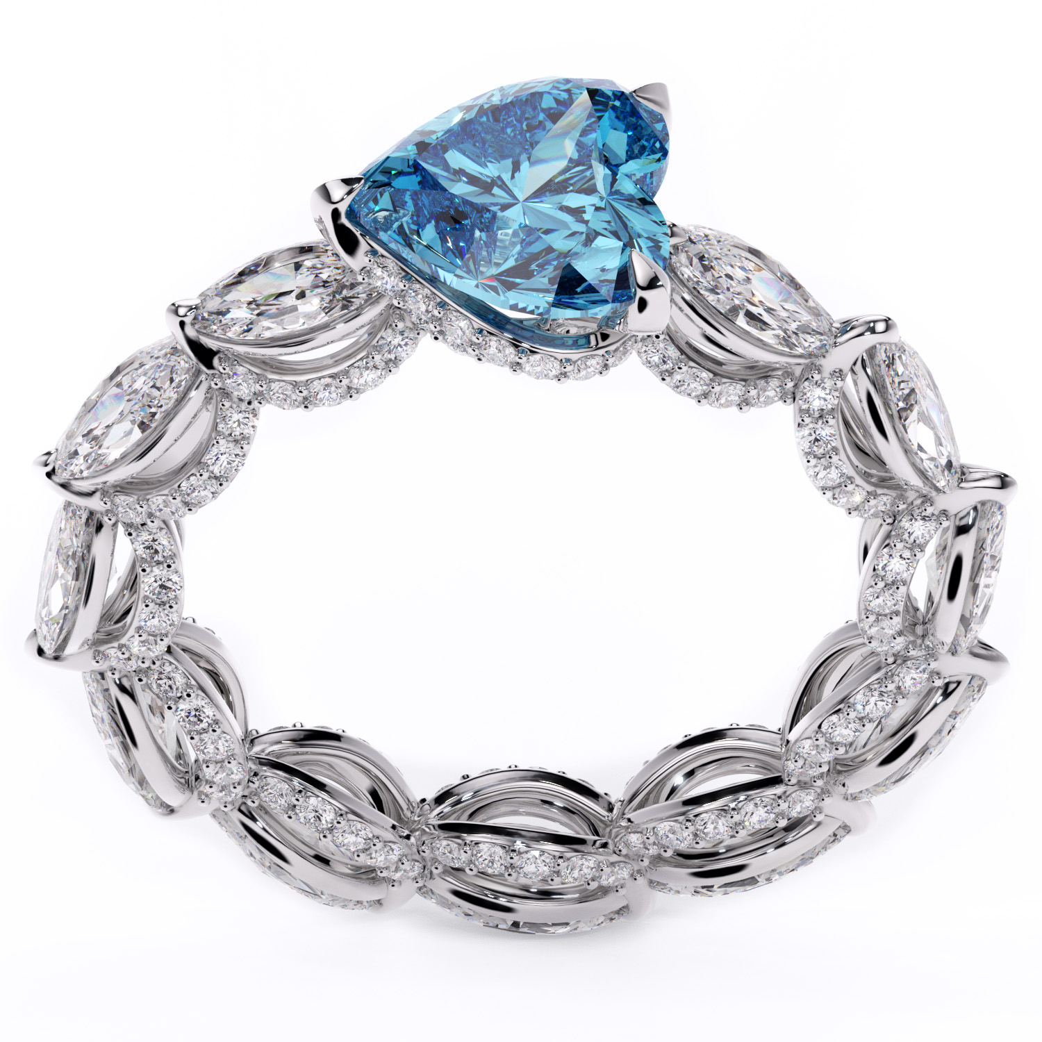 Inel din aur 18K cu diamante lab-grown – 4.5ctw – Blue Serenade