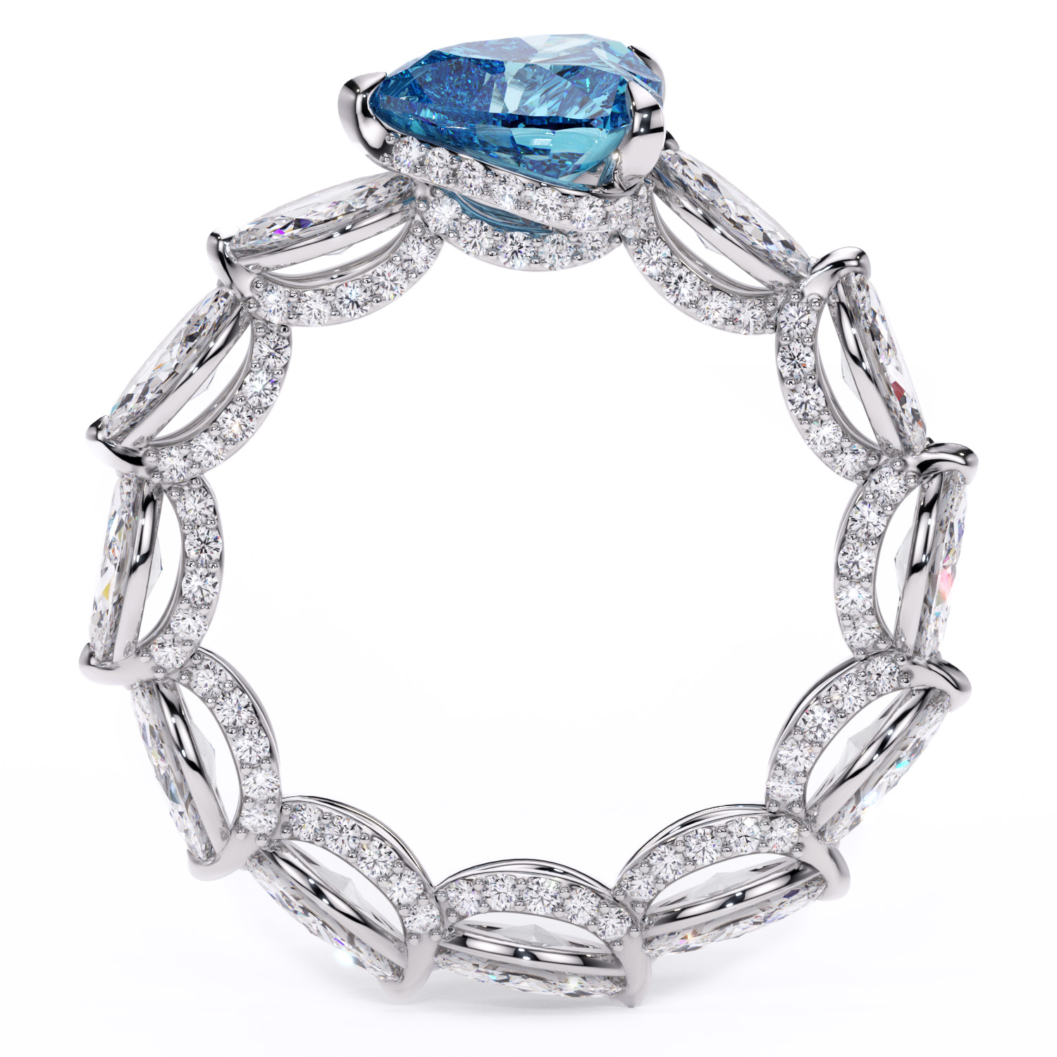 inel din aur cu diamante naturale lab grown crescute in laborator marquise cut heart shaped lcmh198 al 2