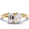 inel toi et moi din aur 18k cu diamante naturale diamante crescute in laborator pear cut emerald cut lcmh205gl3