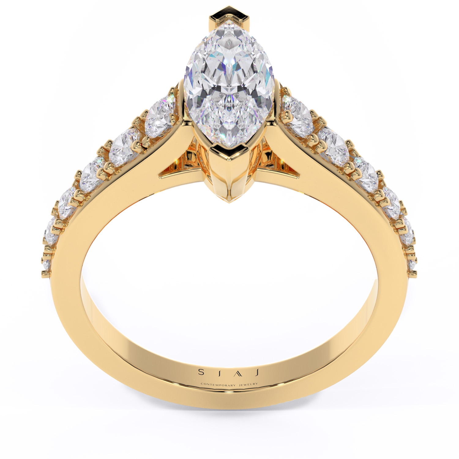 Inel din aur 18K cu diamante naturale –  1.52ctw - Elysian Marquise