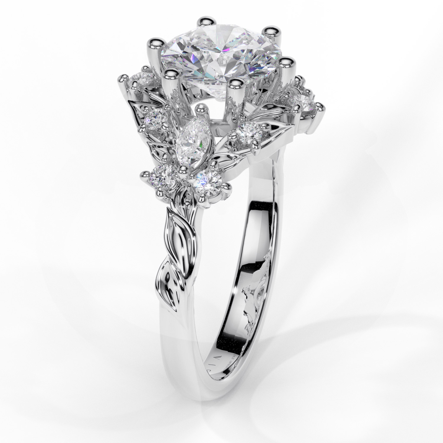 inel de logodna cu diamante marquise cut din aur diamante cultivate in laborator lcmh211al2
