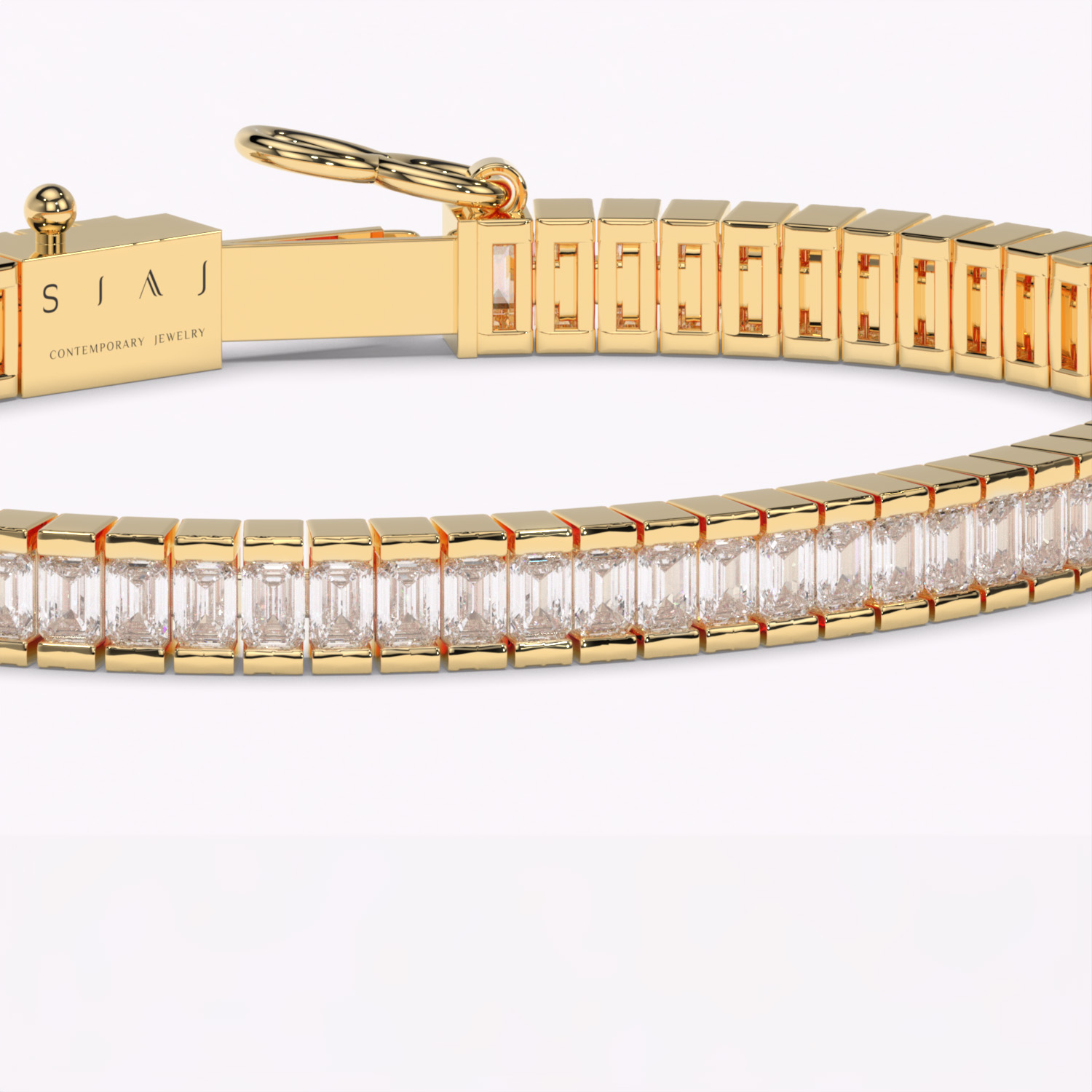 bratara din aur cu emerald cut tennis bracelet emerald cut bratara tennis emerald cut lcmh tennis gl2