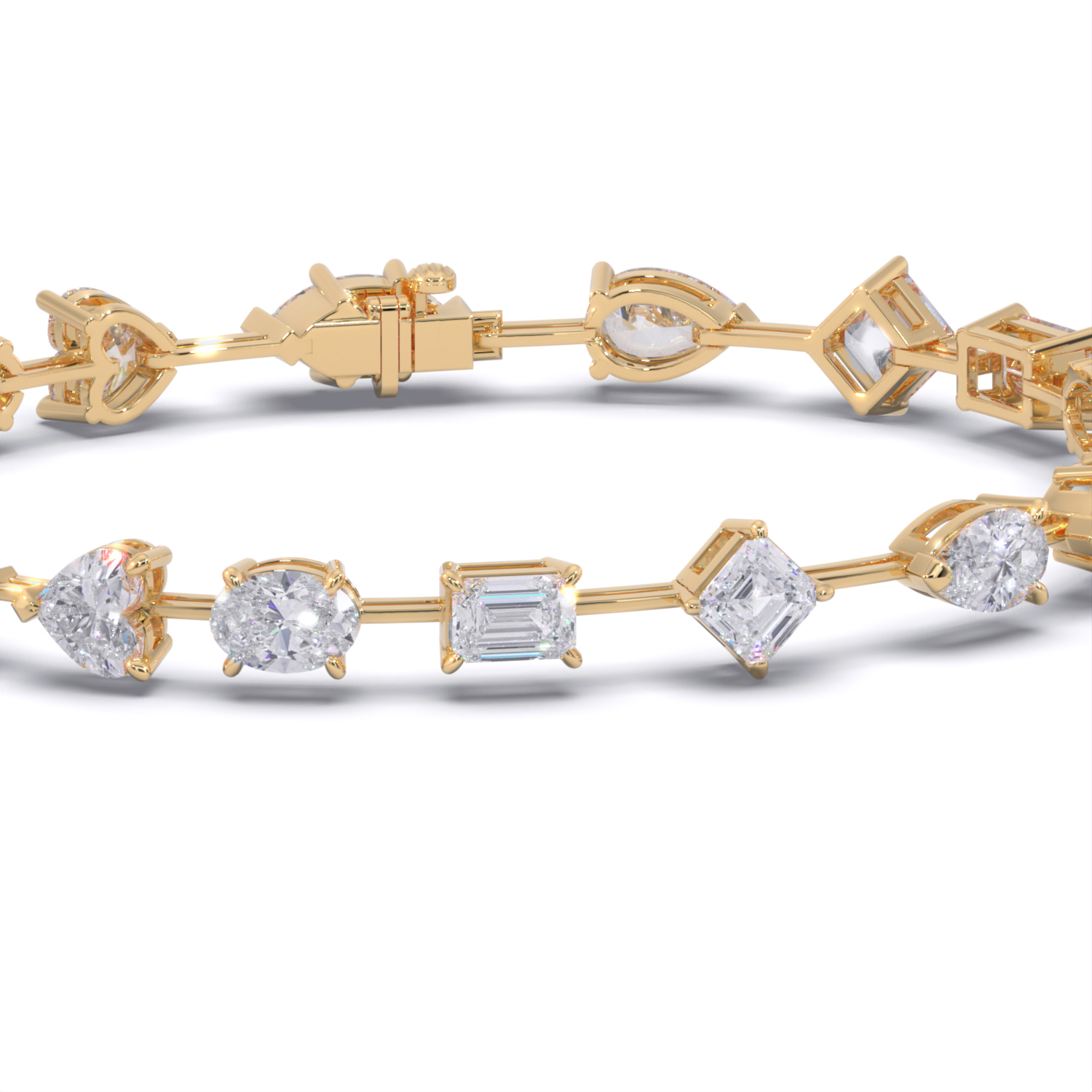 bratara din aur forme diferite diamante naturale crescute in laborator diamond bracelet different shapes lcmh215br d gl2
