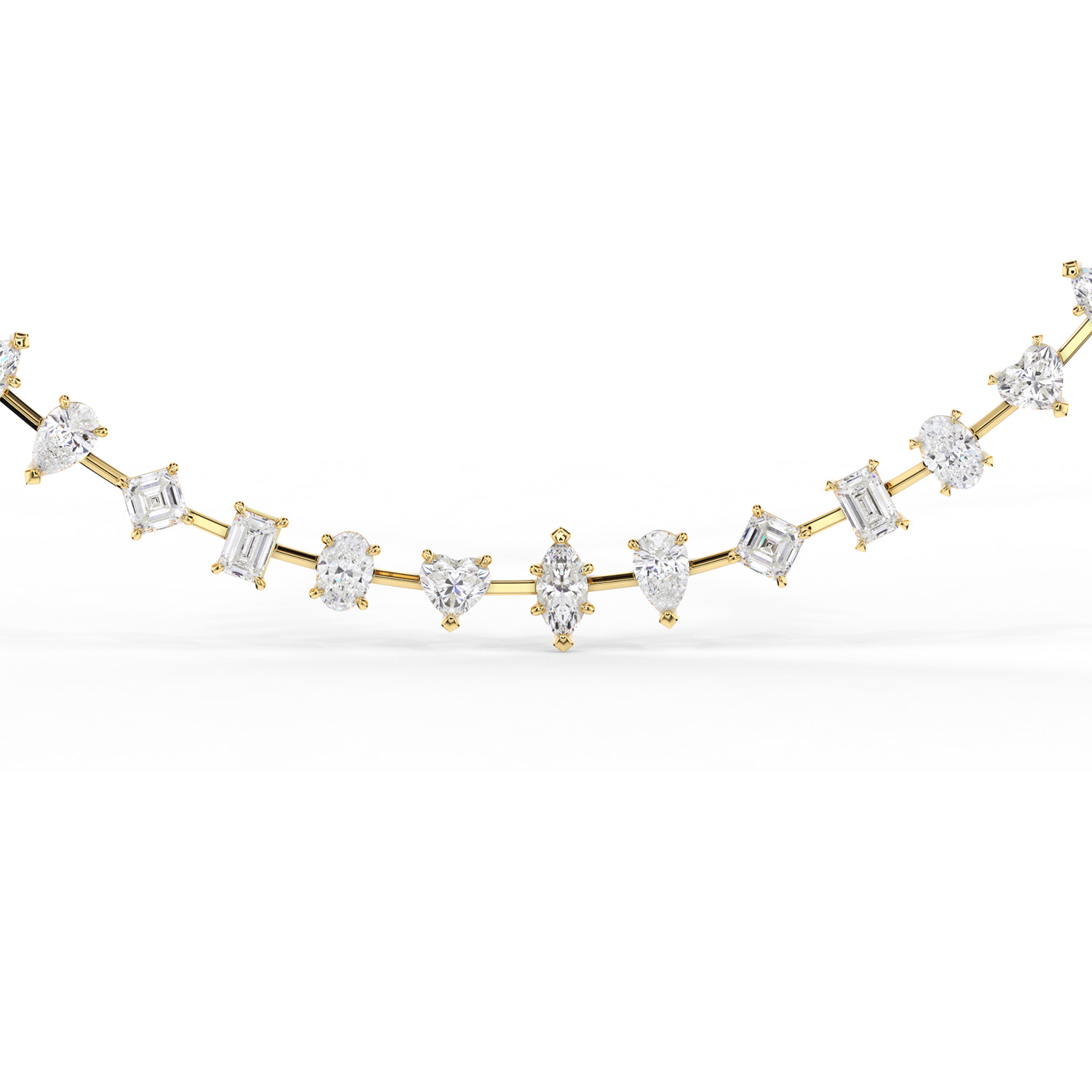 colier diamante diferite forme neckalce different shapes diamonds lab grown diamonds diamante crescute in laborator lcmh215colier gl3