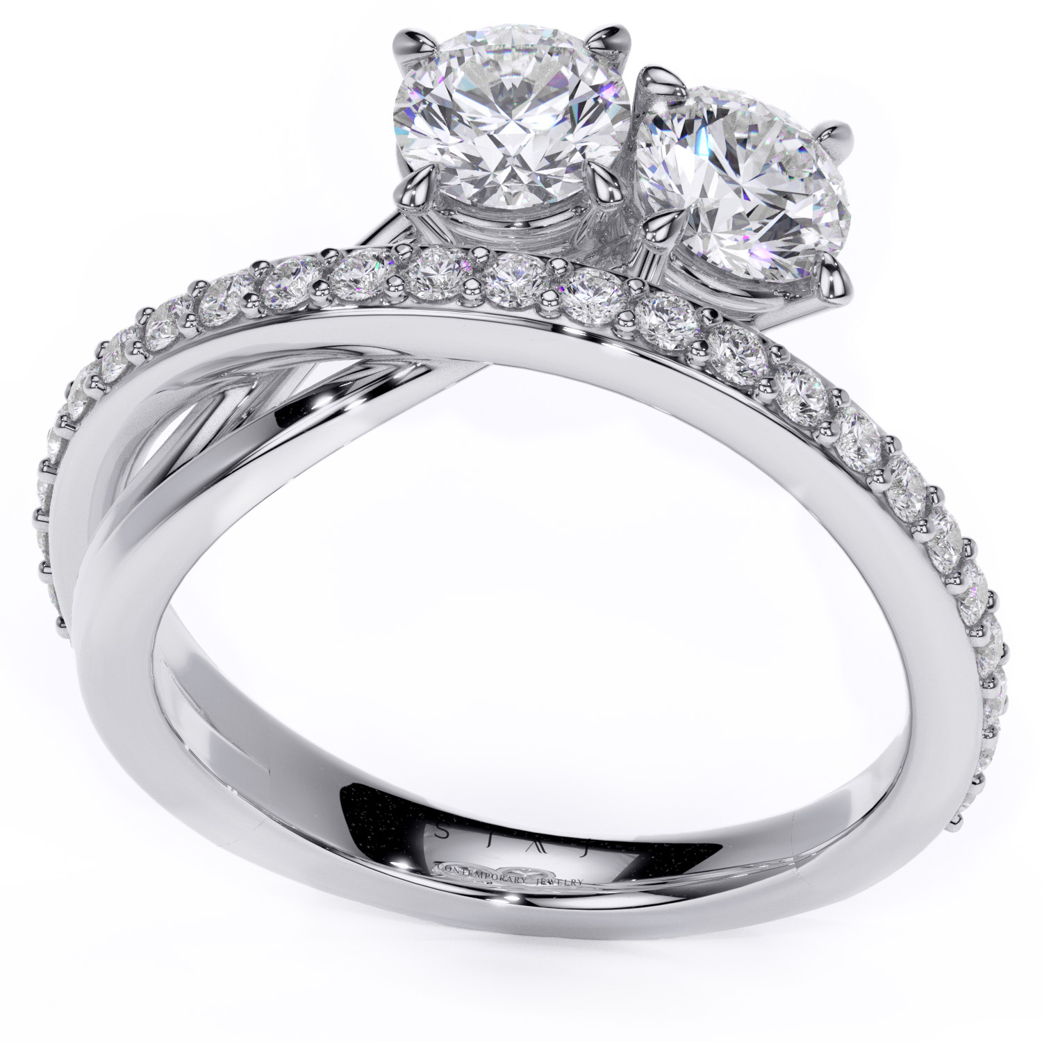 Inel din aur 18K cu diamante lab-grown – 1.35ctw – Dualité