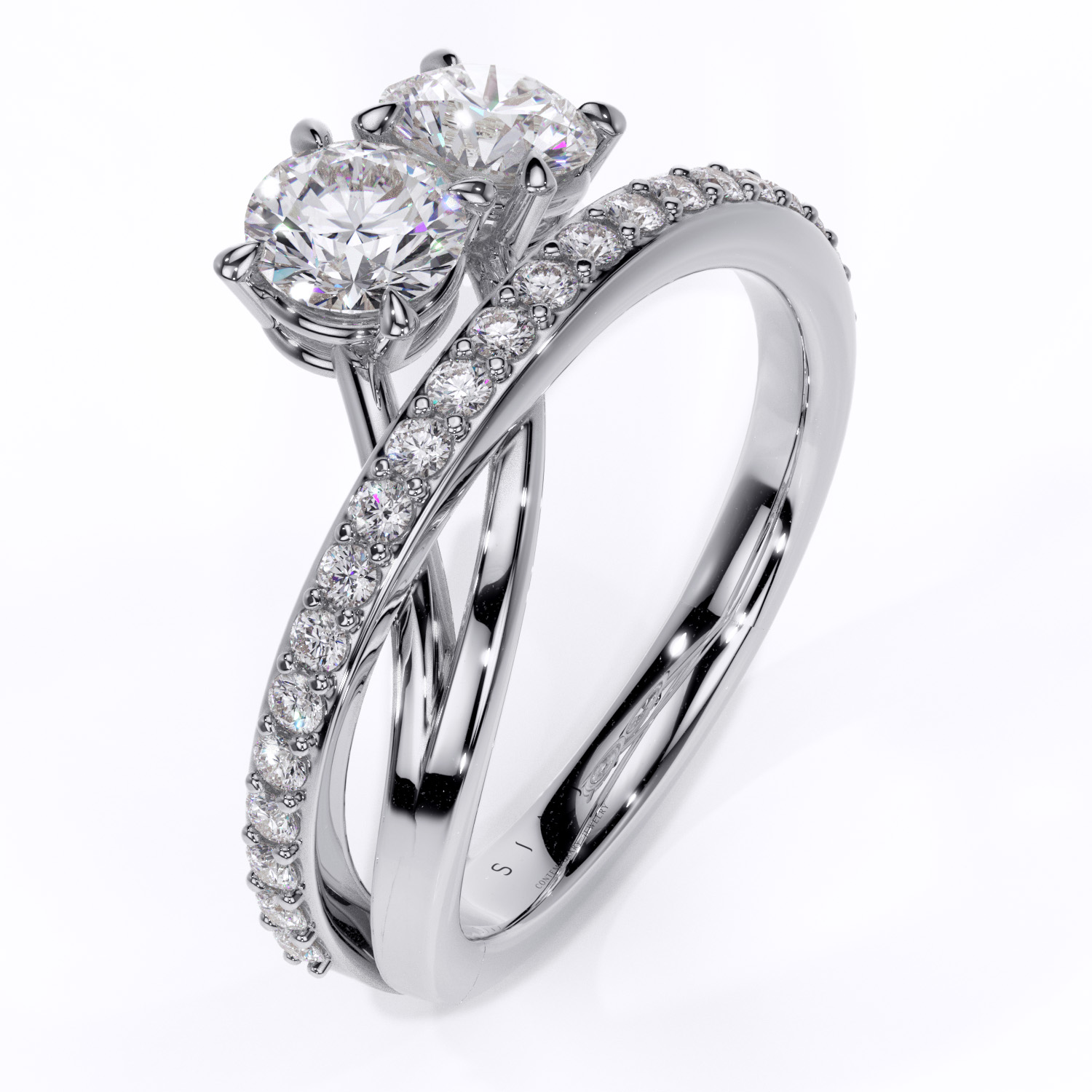 inel de logona cu diamante naturale diamante crescute in laborator inel futurist lcmh218 al2