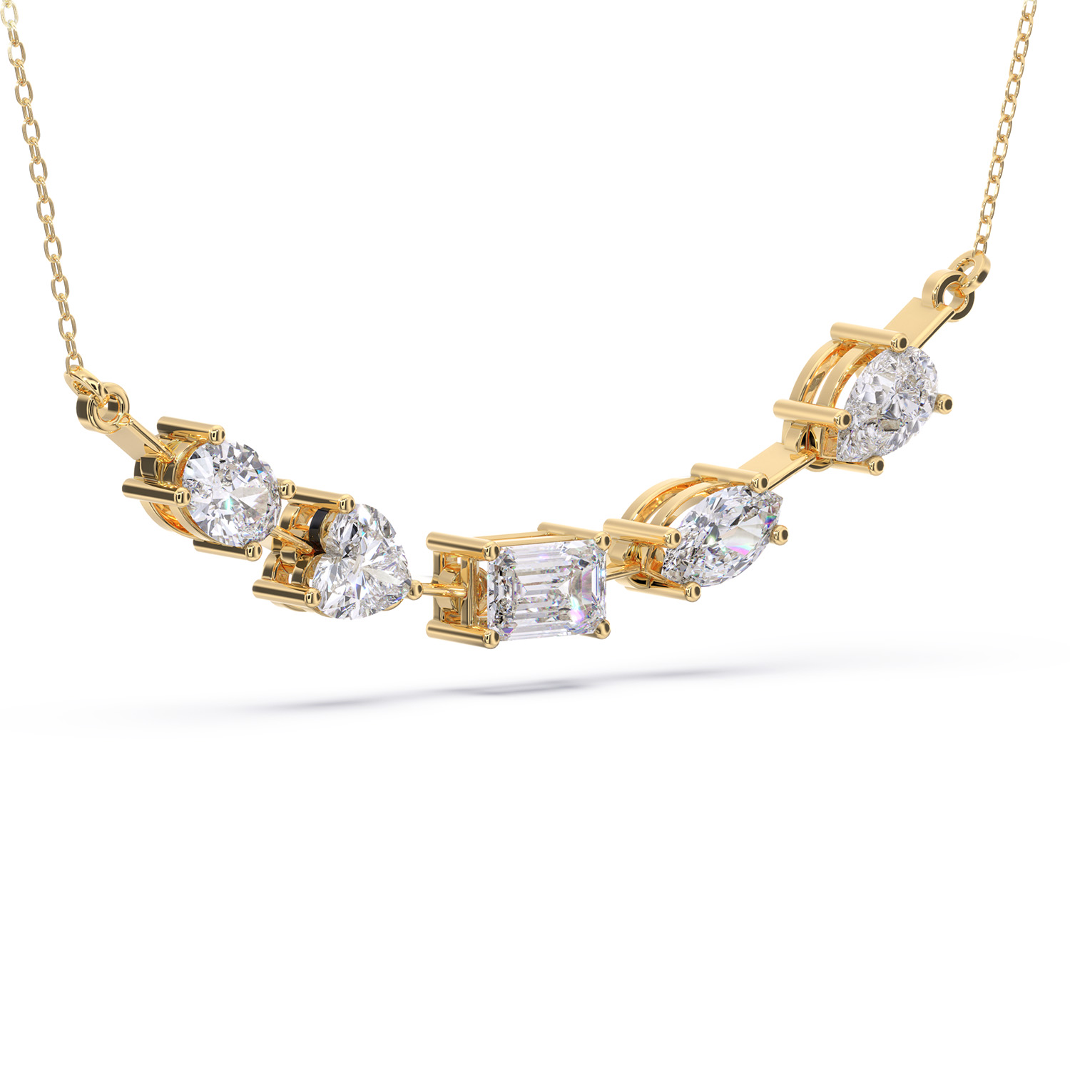 colier cu diamante naturale diamante crestue in laborator diamante lab grown emerald cut pear shape lcmh235colier gl2