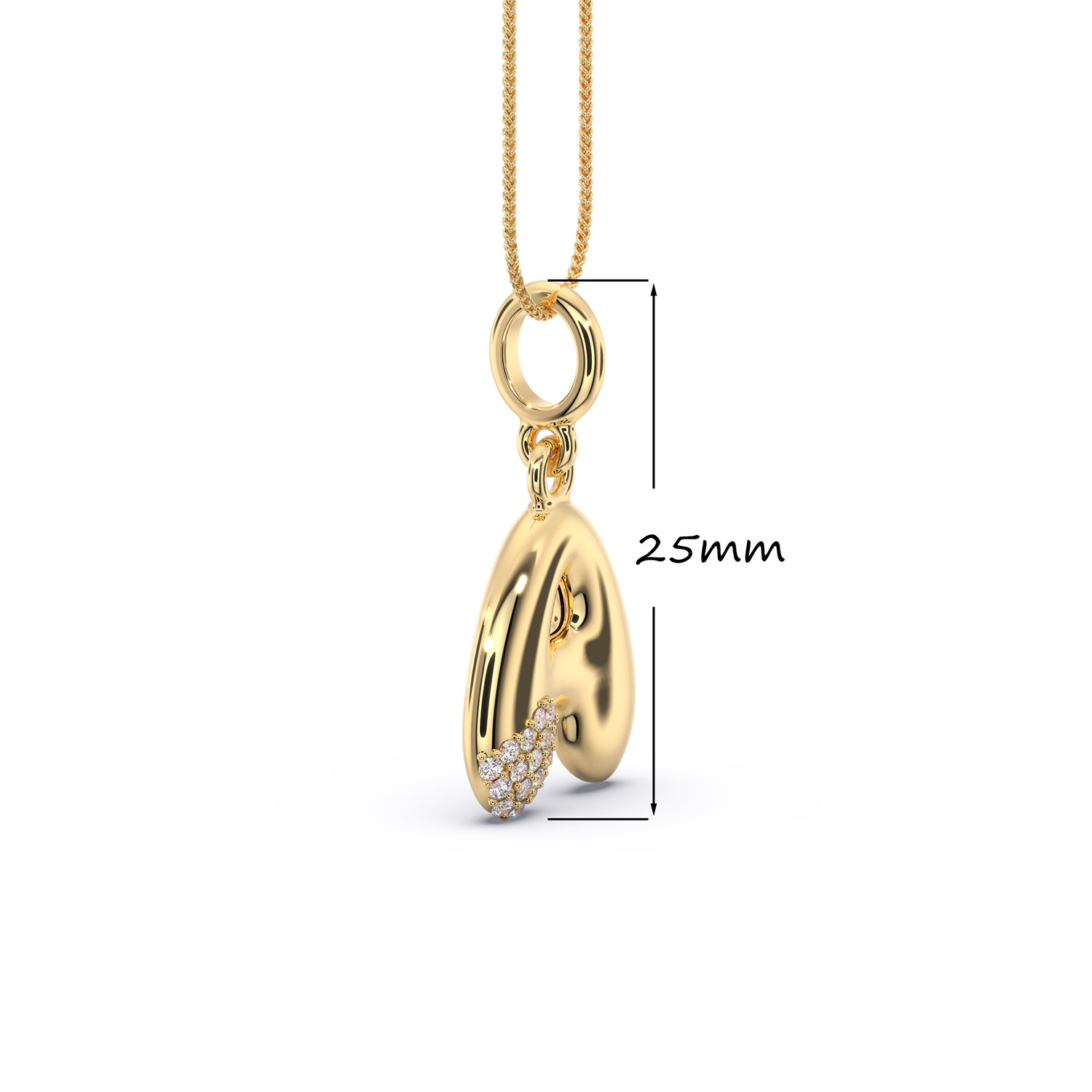 pandantiv litera A diamante lab grown diamante naturale monograma lcmh230A gl2
