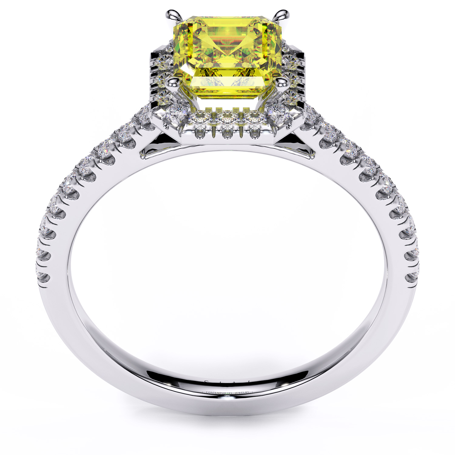 Inel din aur 14K cu diamante lab-grown – 1.35ctw – Asscher