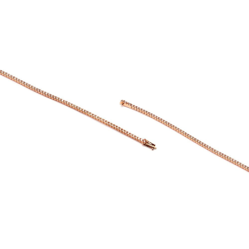 brățară tennis din aur roz de 18kt cu 3.80ct f336 1