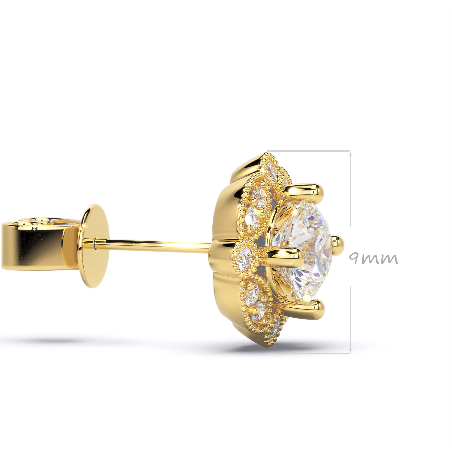 cercei vintage din aur cu diamante lab grown diamante naturale 18K lcmh175C GL2