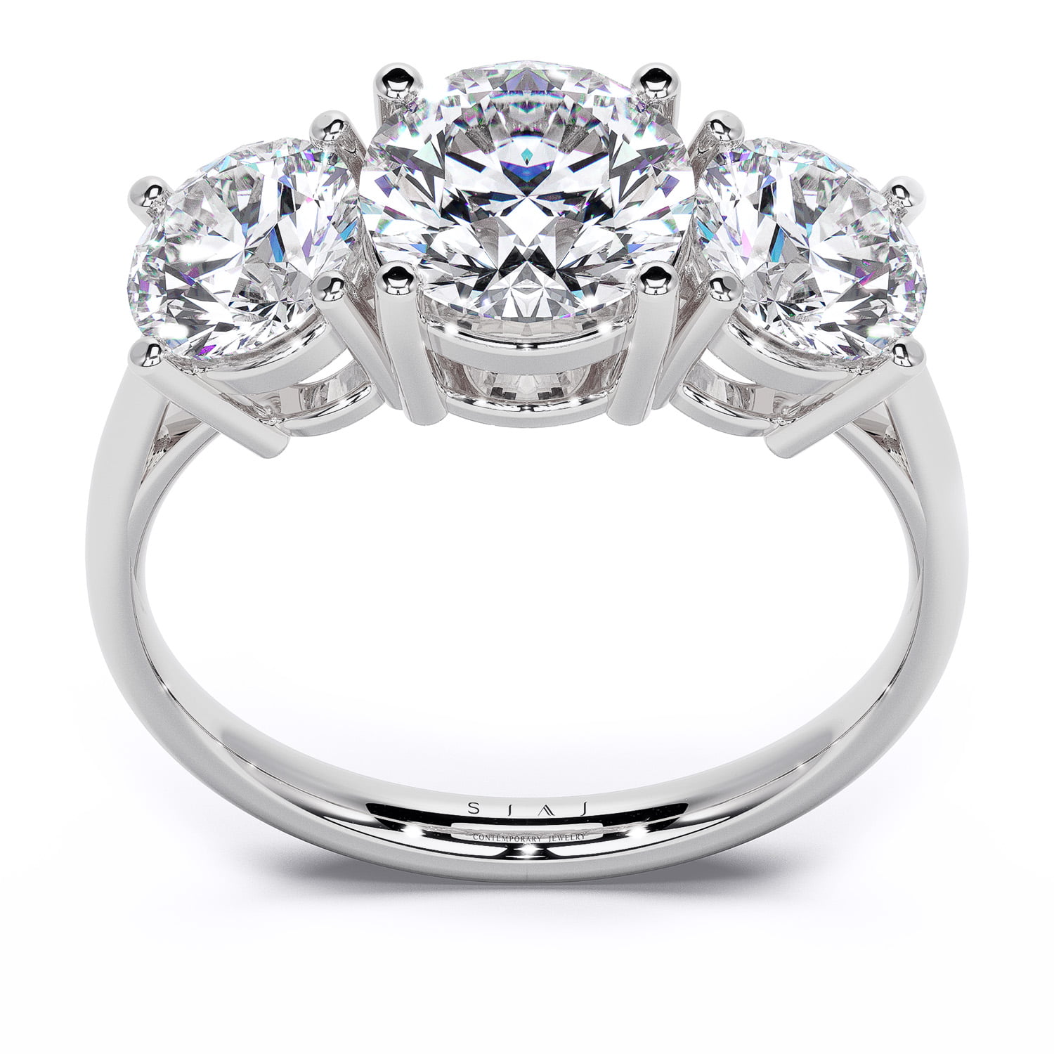 Inel din aur 18K cu diamante lab-grown – 2.00ctw - Trilogie