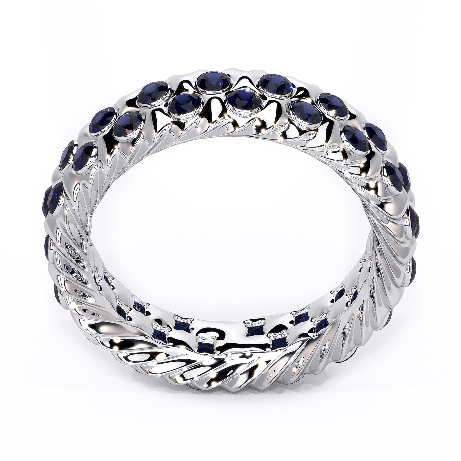 Inel din aur 18K cu safire - Ocean Wave - 2.20ct