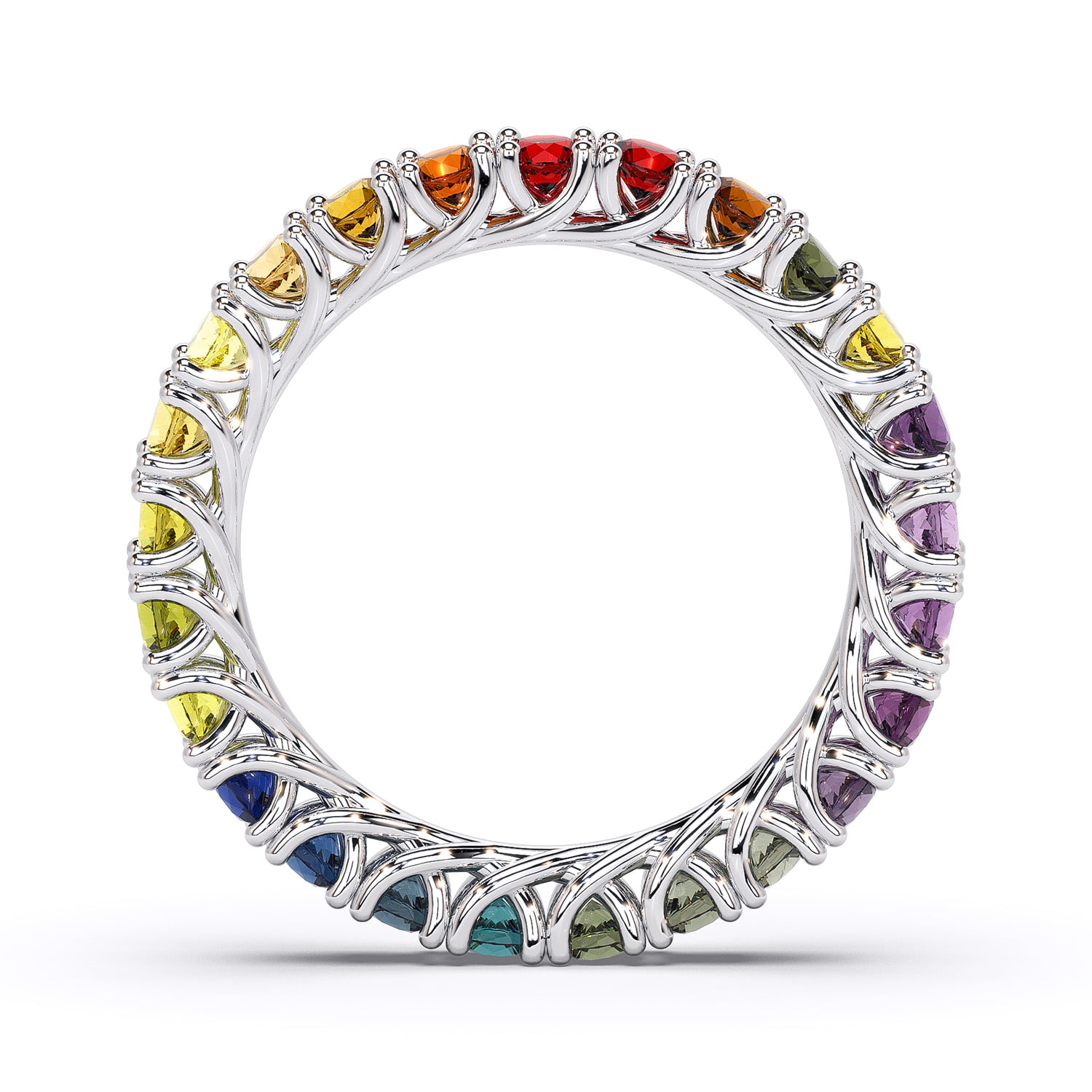 inel din aur cu safire rainbow safire multicolore lcmh163al2
