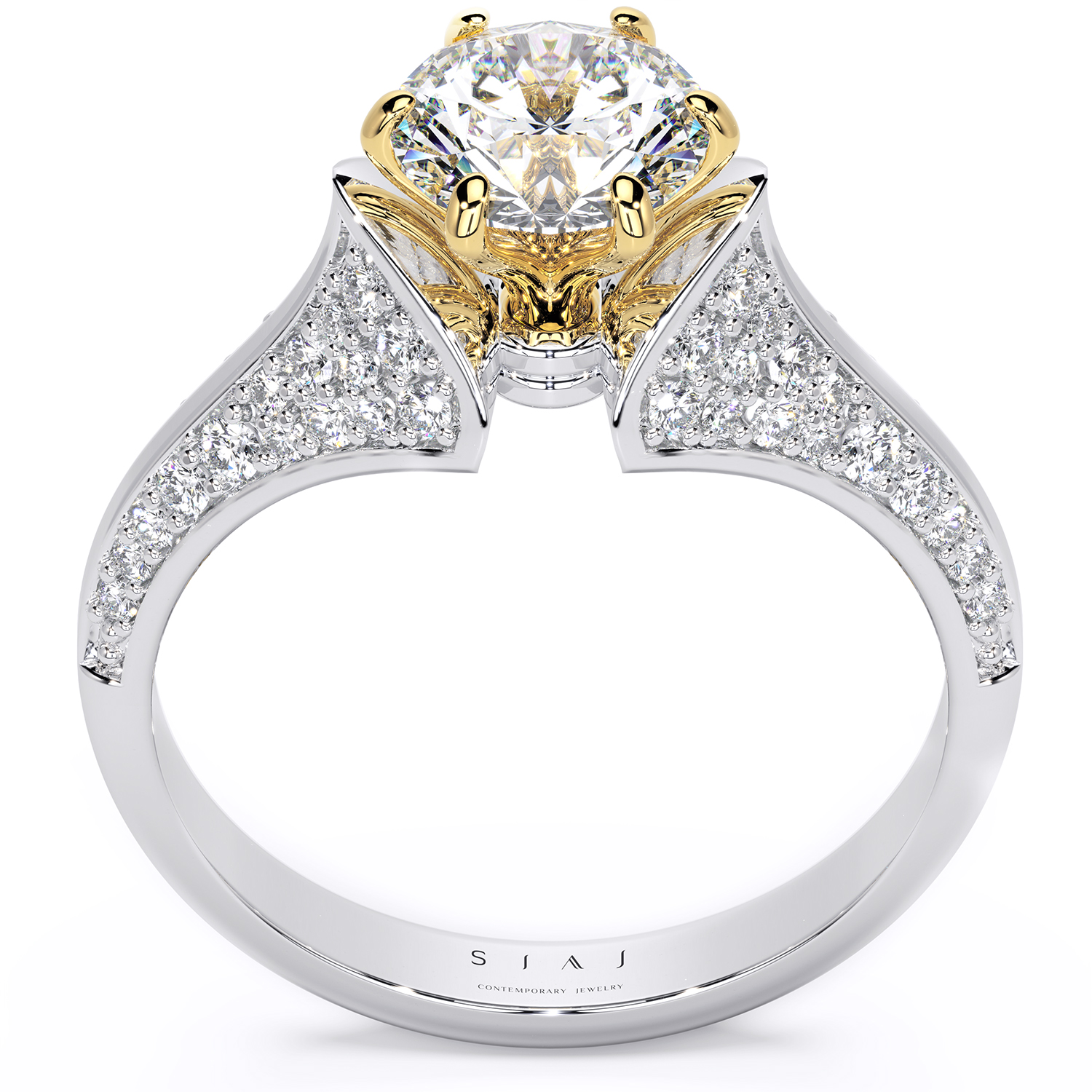Inel din aur 18K cu diamante lab-grown – 1.75ctw – Collar