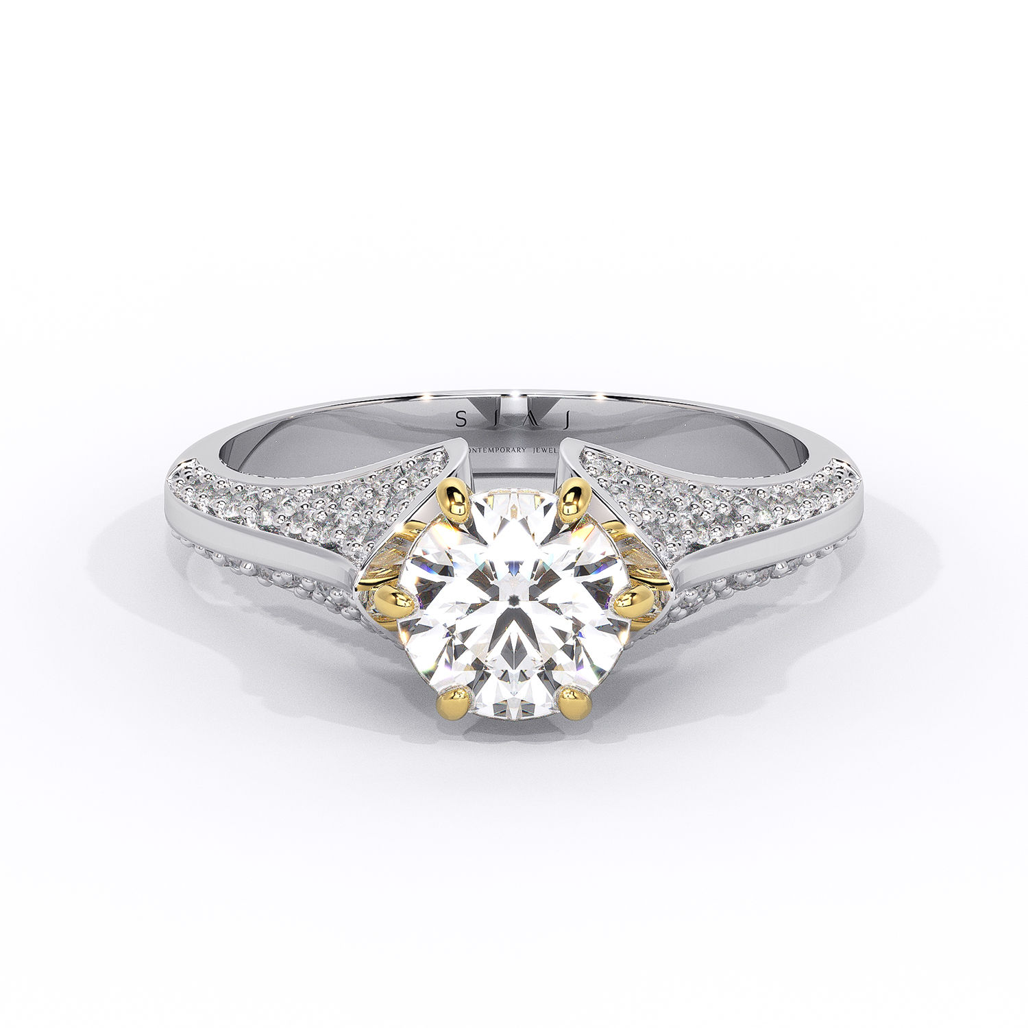 inel logodna din aur cu diamante naturale diamante crescute in laborator bijuterii cu diamante lcmh155 al2