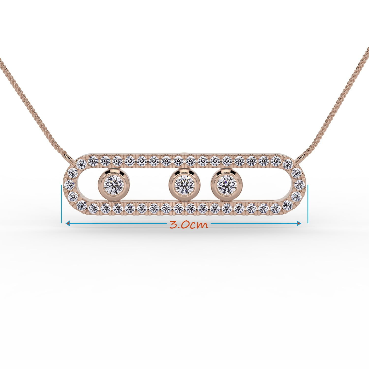 pandantiv din aur 18K cu diamante labgrown lcmh53 roz dimensiuni