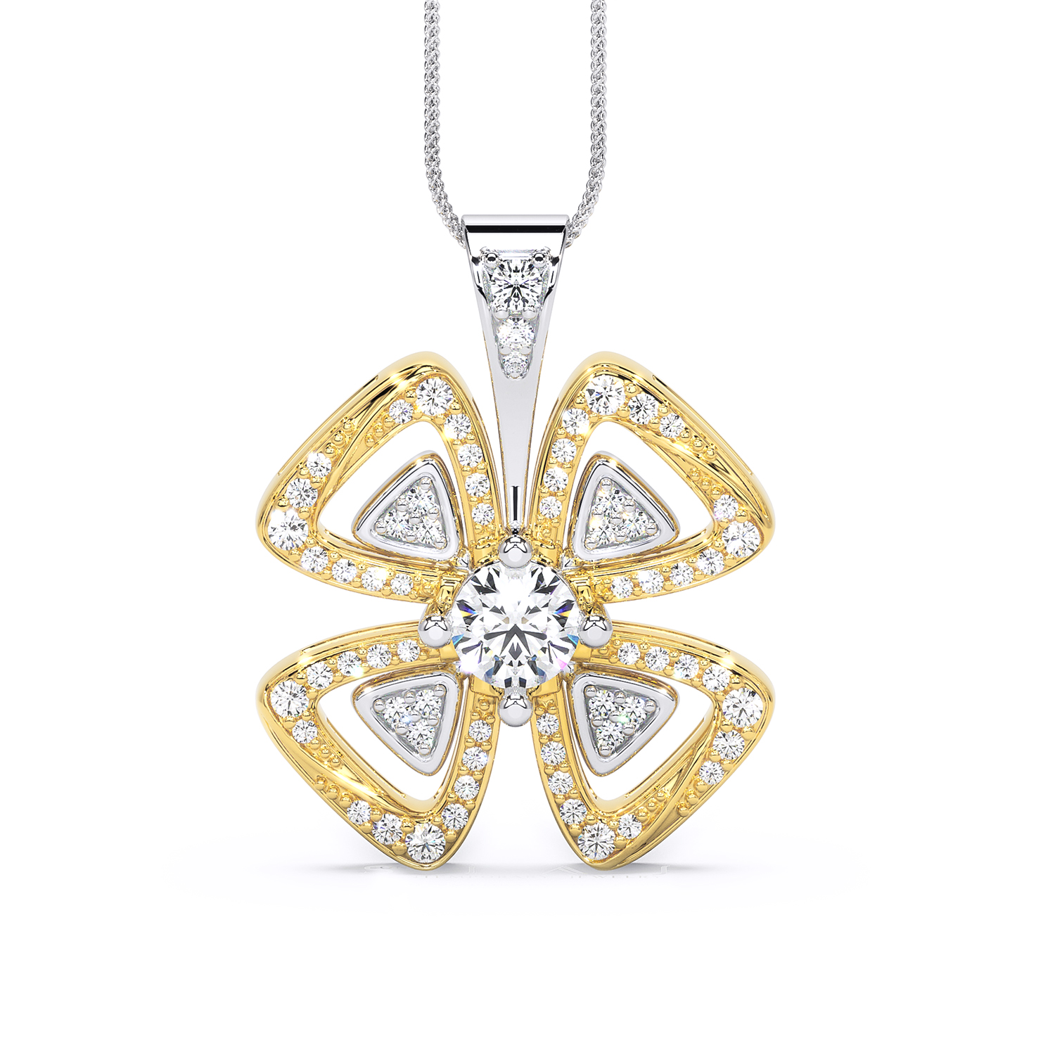 pandantiv floare bulgari cu diamante naturale diamante crescute in laborator lcmh173al cu gl