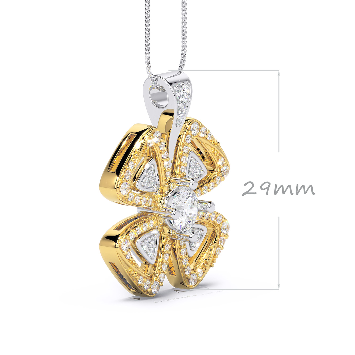 pandantiv floare bulgari cu diamante naturale diamante crescute in laborator lcmh173al cu gl2