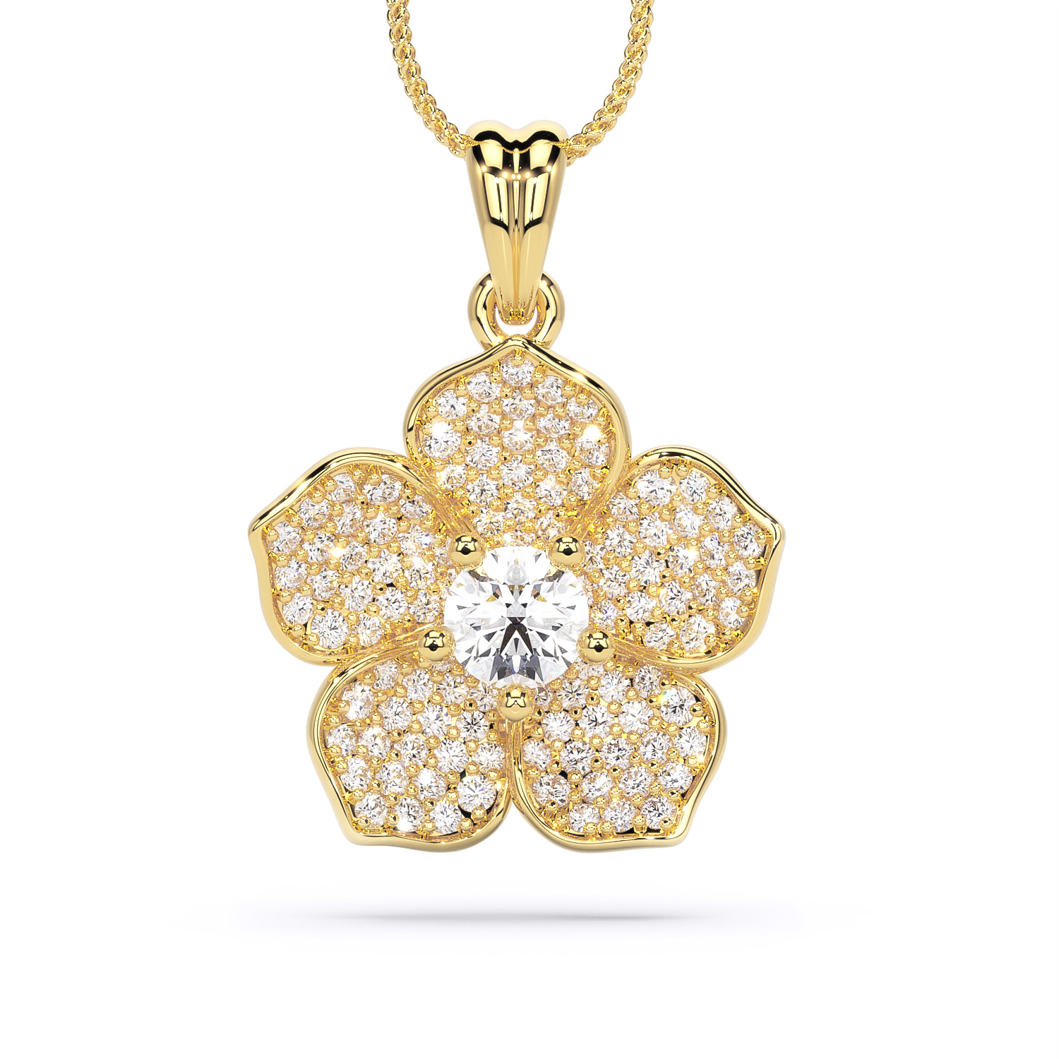 Pandantiv din aur 18K – 0.80ctw – Fleur